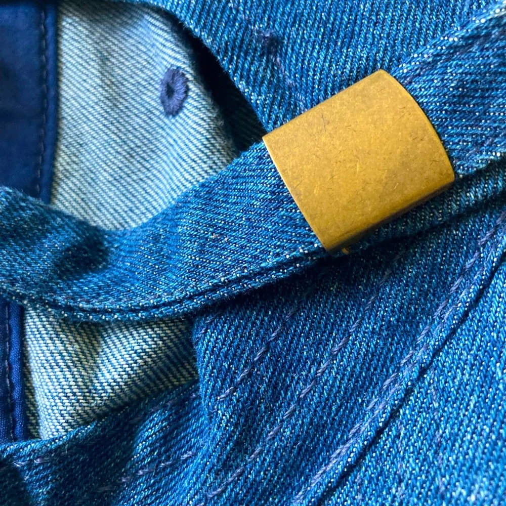Target Denim Ball Cap Blue Jean Brim Hat Adjustable Strap Chambray Blue Onesize